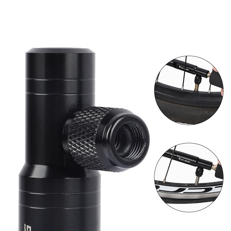 2 in 1 mini fietspomp  co2 inflator fiets tubeless banden reparatie tool presta & schrader ventiel mtb fiets luchtpomp