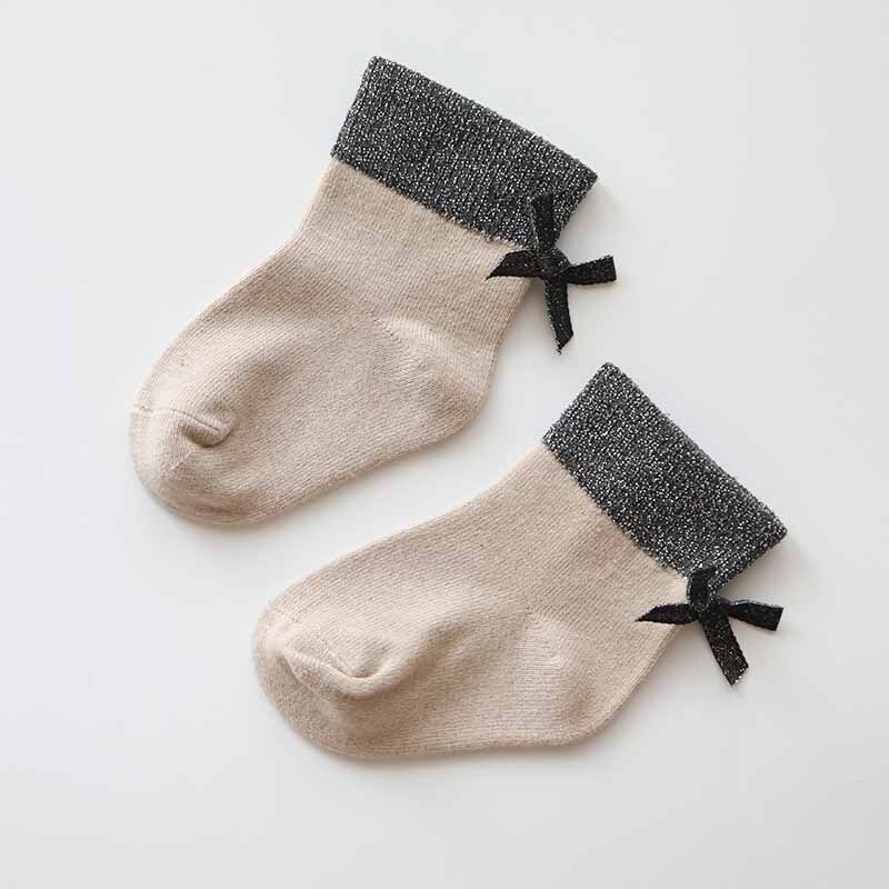 Cute Bow Glitter Newborn Socks Soft Cotton Baby Girl Boy Socks skarpetki Winter Warm Born Baby Socks meia infantil: 0-1Y  style 4