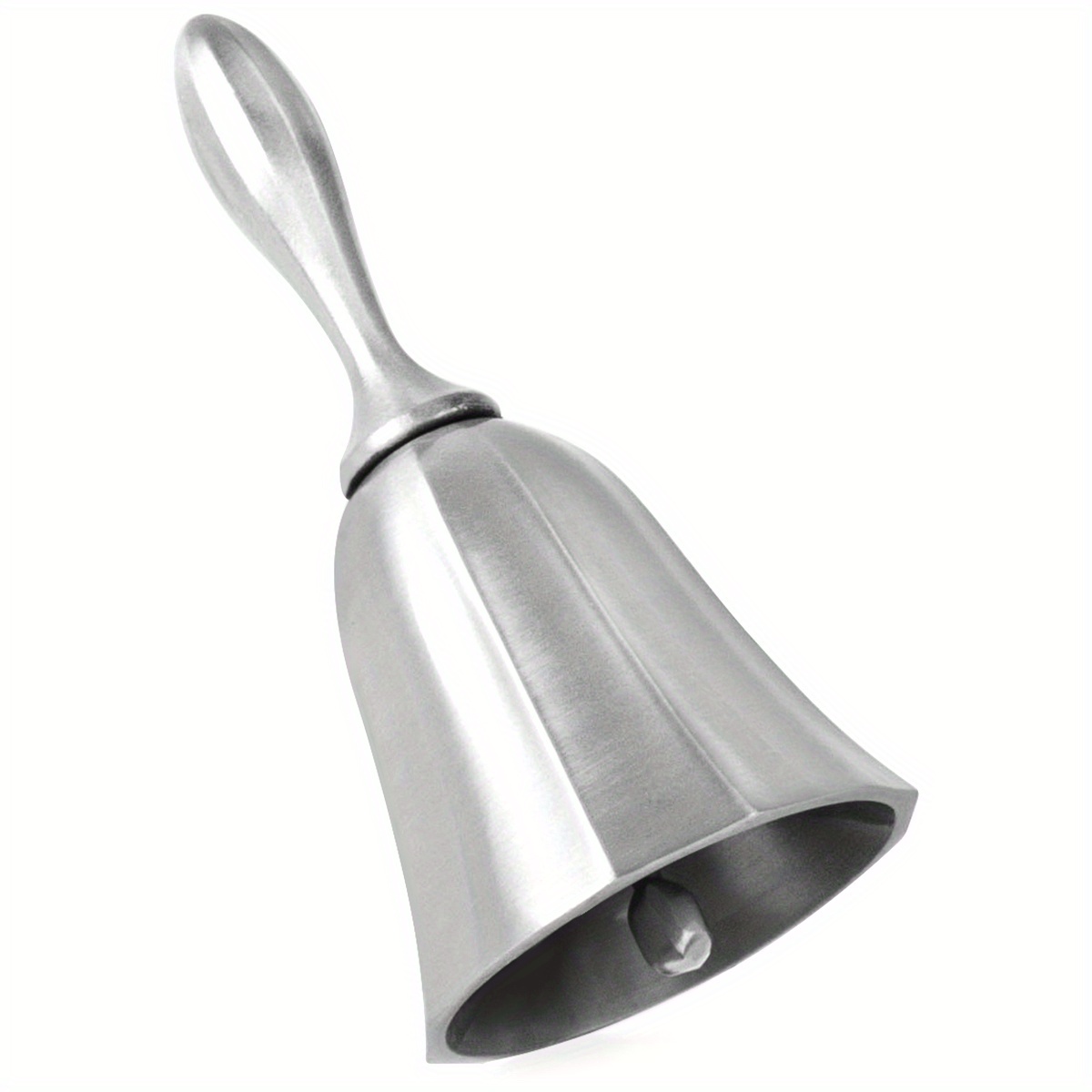 1pc mão chamada sino ouro prata multi-purpose sinos para artesanato decoração de casamento alarme escola igreja sala de aula sino vintage: Prateado