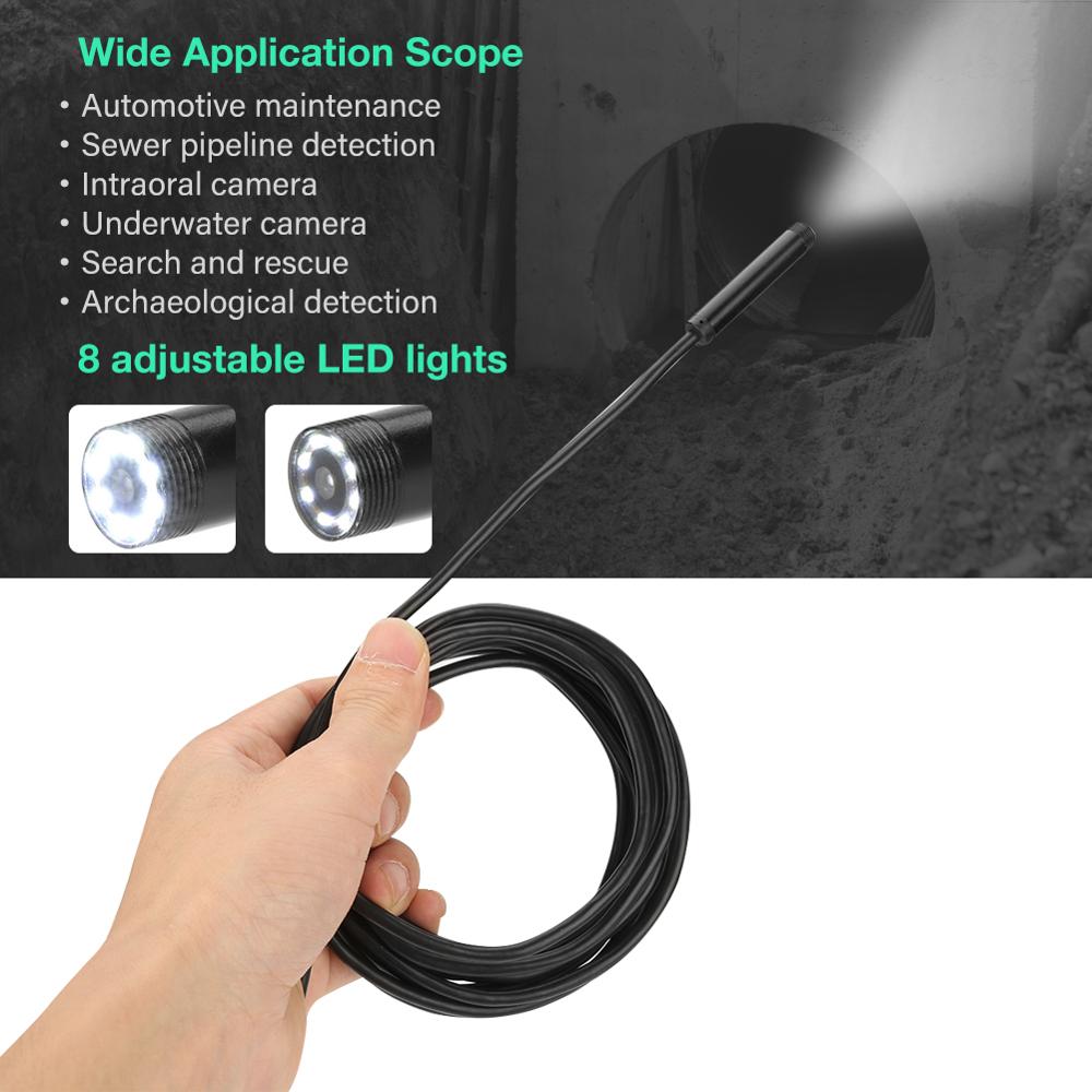 Inspection Camera F150 1200P 8LED WiFi Endoscope 2MP HD Borescope USB Inspection Camera IP68 Waterproof Industrial endoscope
