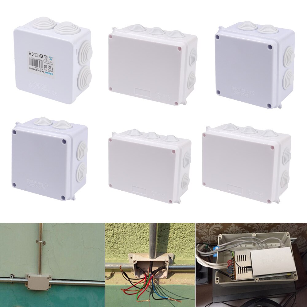 ABS Plastic IP65 Electric Control Box Outdoor Waterproof Power Box DIY Indoor Wire Shell Connection Cable Branch Junction Box