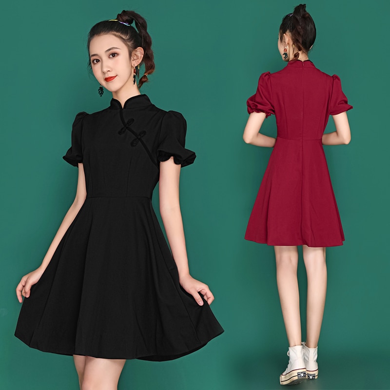 Robe Qipao traditionnelle chinoise Cheongsam, tenue traditionnelle pour femme, Style moderne, Vintage, robe Hanfu à manches courtes, été décontracté