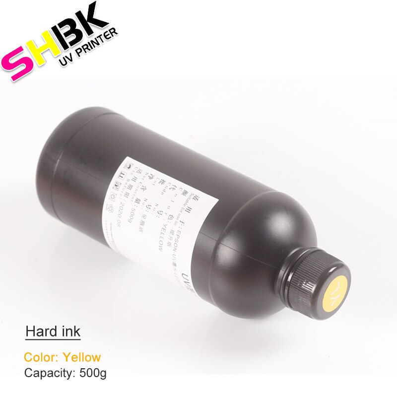 Shippping libero inchiostro UV a2 a3 a4 Cilindro uv stampante uv inchiostro stampante mandati e gonfiati uv duro inchiostro DX4 DX5 DX10 TX800 XP600 uv inchiostro 250ml 500ml: 500ml Yellow