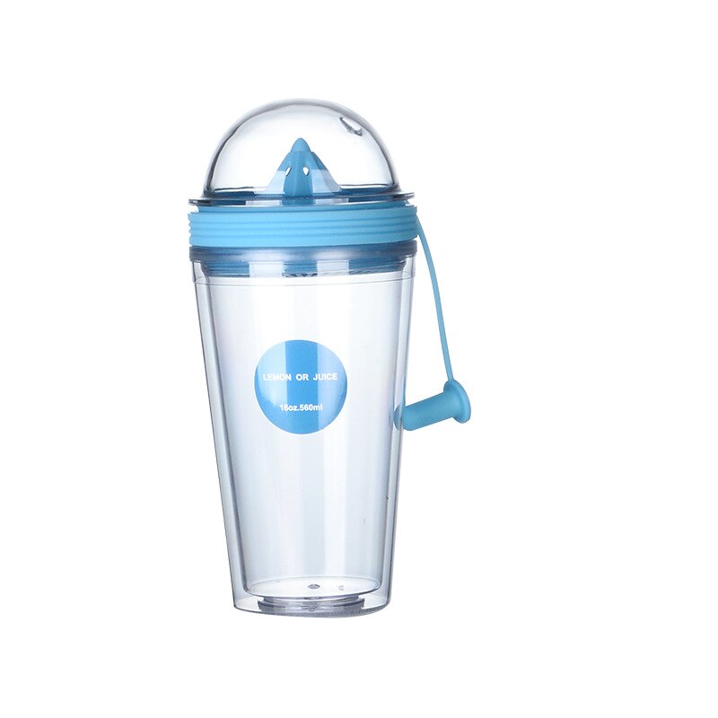 Dubbla lager juicekopp utomhussport matkvalitet pp-kopp med lock för isolering campingtur kaffe juice 450ml: 1