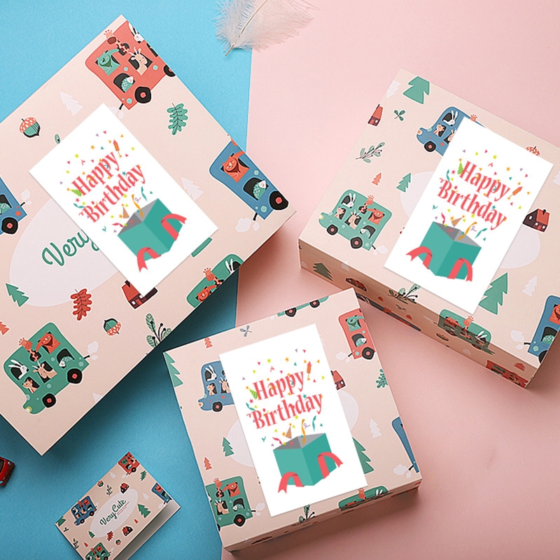 30pcs Happy Birthday Cards for Kids Son Cartoon Greeting Card with Envelope for Christmas Baby Shower Postcards