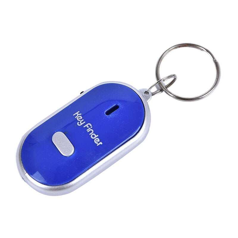 Smart Keyring Whistle Keychain Tracker Anti-Lost Finder Sound Control LED Key: Blue