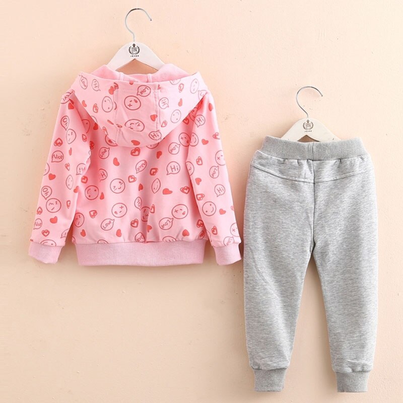 Abbigliamento per bambini abito per bambini felpe con cappuccio per ragazza capispalla felpa pantalone set di abbigliamento per bambini primavera autunno ragazza tuta abbigliamento sportivo