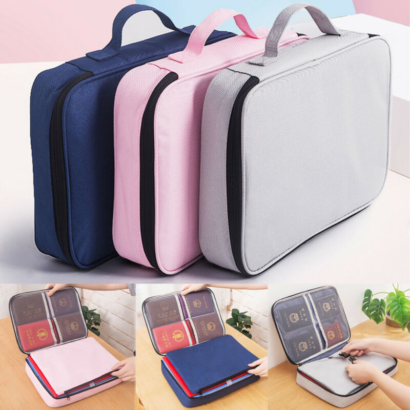 Enkel unisex oppbevaringspose glidelås fast vanntett reise oppbevaringspose dokumentfil arrangør glidelås posere