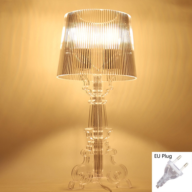 Lampe de Table en acrylique, pour chambre à coucher, salon, bureau, bureau, art déco en cristal, veilleuse fantôme, prise ue E27