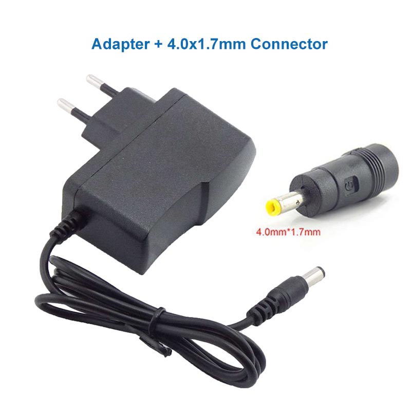 5v 2a voeding adapter oplader eu stekker 5.5x2.1mm 3.5x1.35mm connector haakse dc stekker voor led transformator opladen: Rood