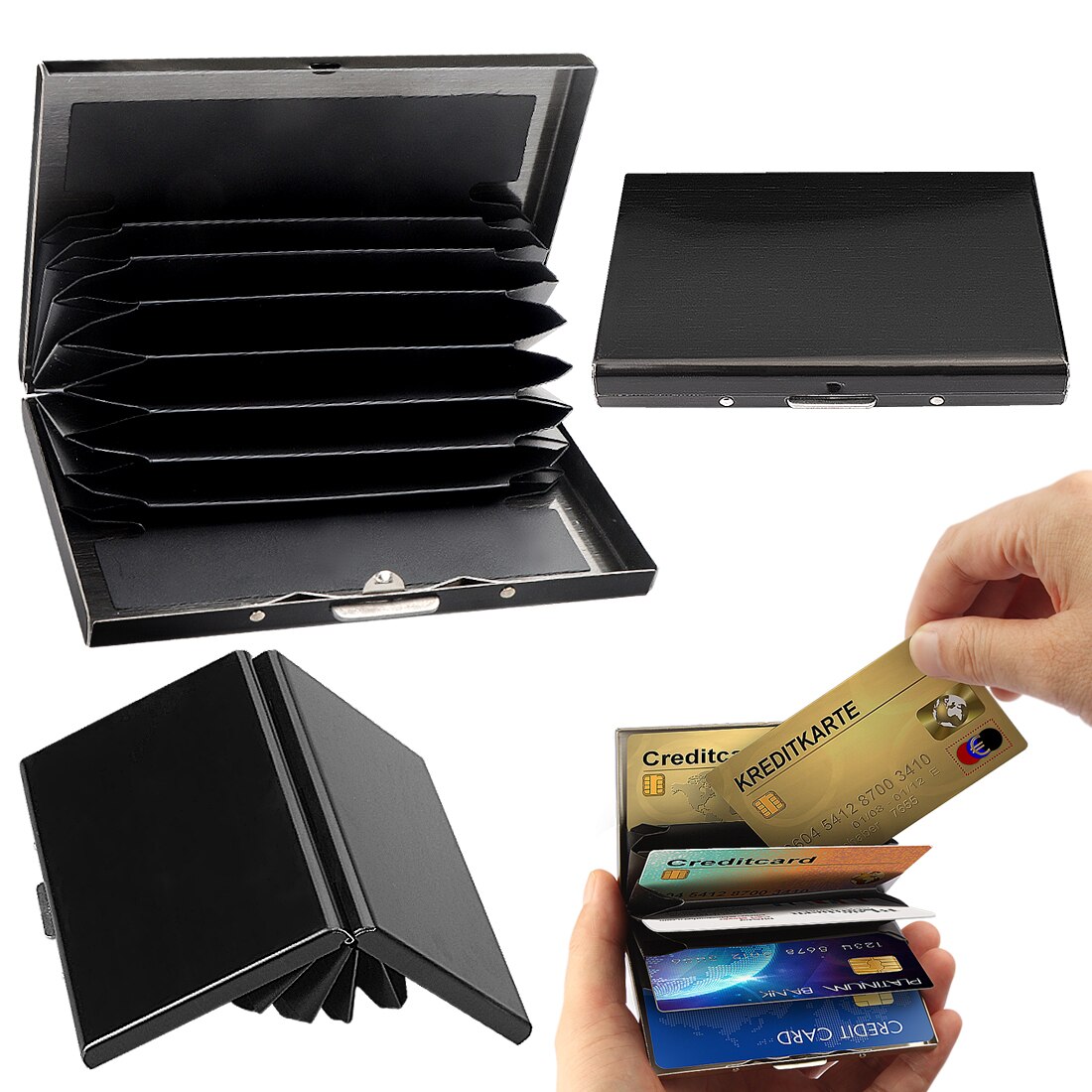 Heren Rvs Card Box Draagbare Mini Credit Id-kaart Business Opslag Effen Kleur Eenvoudige Stijl Metalen Clip Houder voor Werk