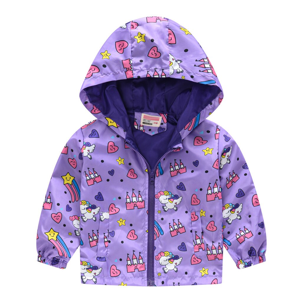 Kids Clothes Boys Jackets Children Hooded Zipper Windbreaker Baby Print Coat Infant Waterproof Hoodies For Girls: 03 / 12M