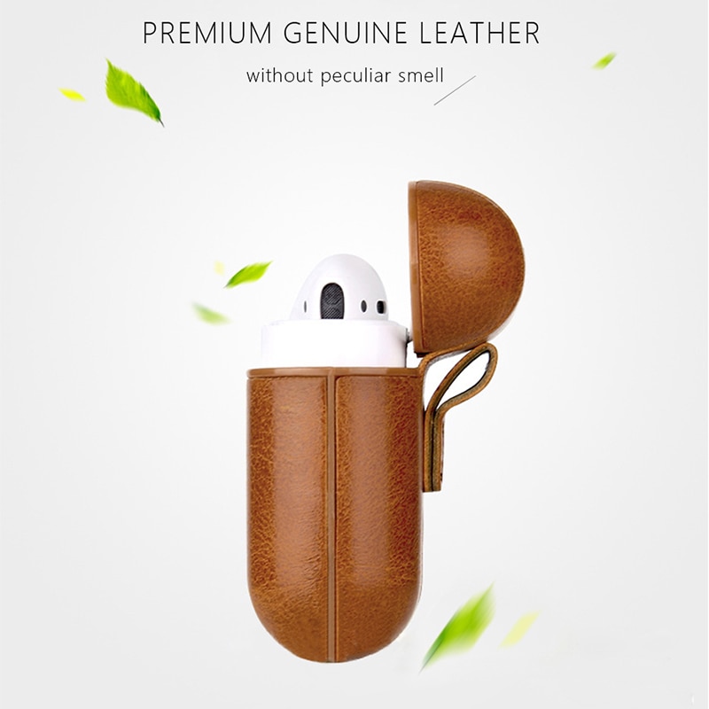 Capa de couro para airpods 2, capa para apple airpods 2 alça pc + estojos de cobertura com botões, película protetora de couro para airpods, dropshipping