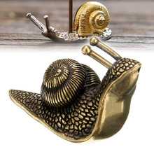 37mm Kleine Levensechte Messing Slak Standbeeld Mini Slak Collection Ornament Props voor Thuis Bureau Decor