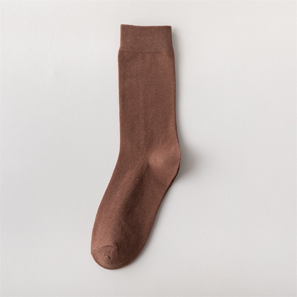 Calcetines largos de algodón puro para hombre, calcetín informal de negocios, desodorante, talla grande, 5 pares, Harajuku: A1