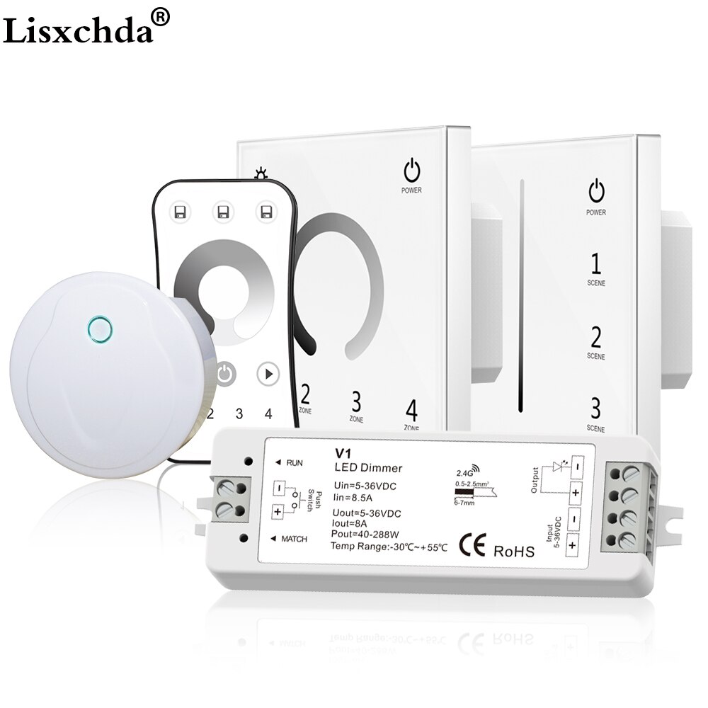 LED PWM bezprzewodowy RF ściemniacz 2.4G 4-strefa/bezprzewodowy pilot zdalnego sterowania DC12-24V regulacji jasności do taśmy LED