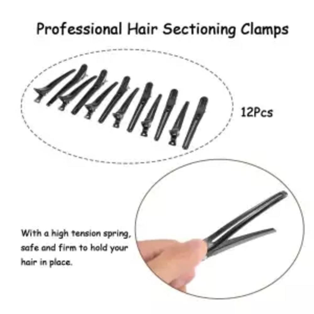 12 stk hårgrep klips frisør seksjonering klippeklemmer plast salong styling klips brosjer