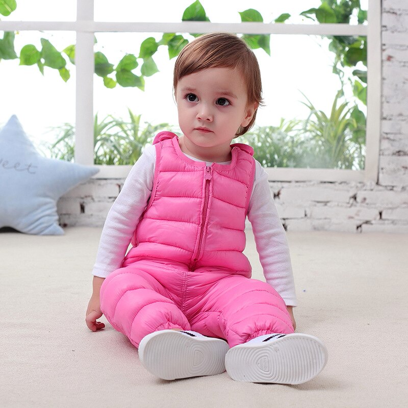 CITRUS Children Braces Pants Down Trousers Baby Boy Girl Cotton Thickening Winter Warm Down Trousers Braces Pants