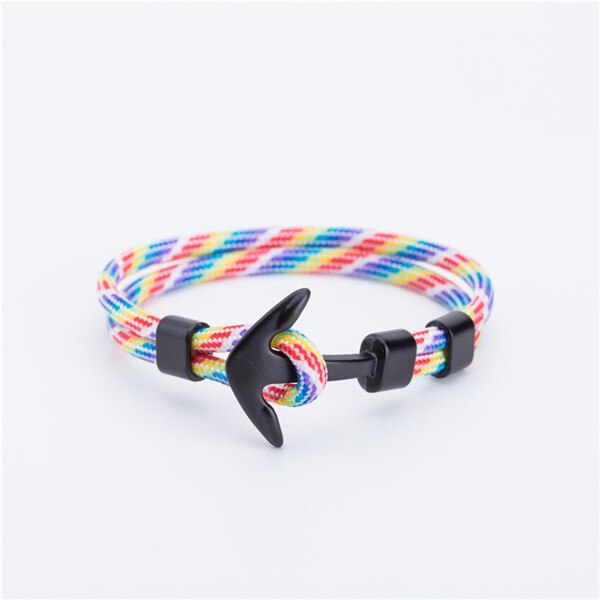 Zwart Anker Charme Armbanden Voor Mannen Vrouwen Touw ketting Armbanden Sieraden: 2