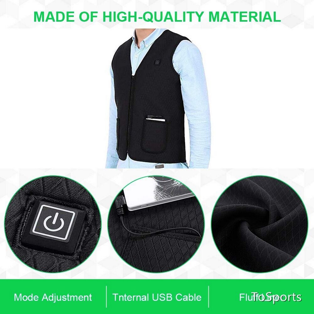 Verwarmde Kleding Verwarmd Vest Voor Dames/heren - Elektrisch Verwarmd Hoodie, USB-aansluiting, Temperatuurregeling, Voor Skiën, Motorrijden, Outdoor Yolimok Verwarmd Vest
