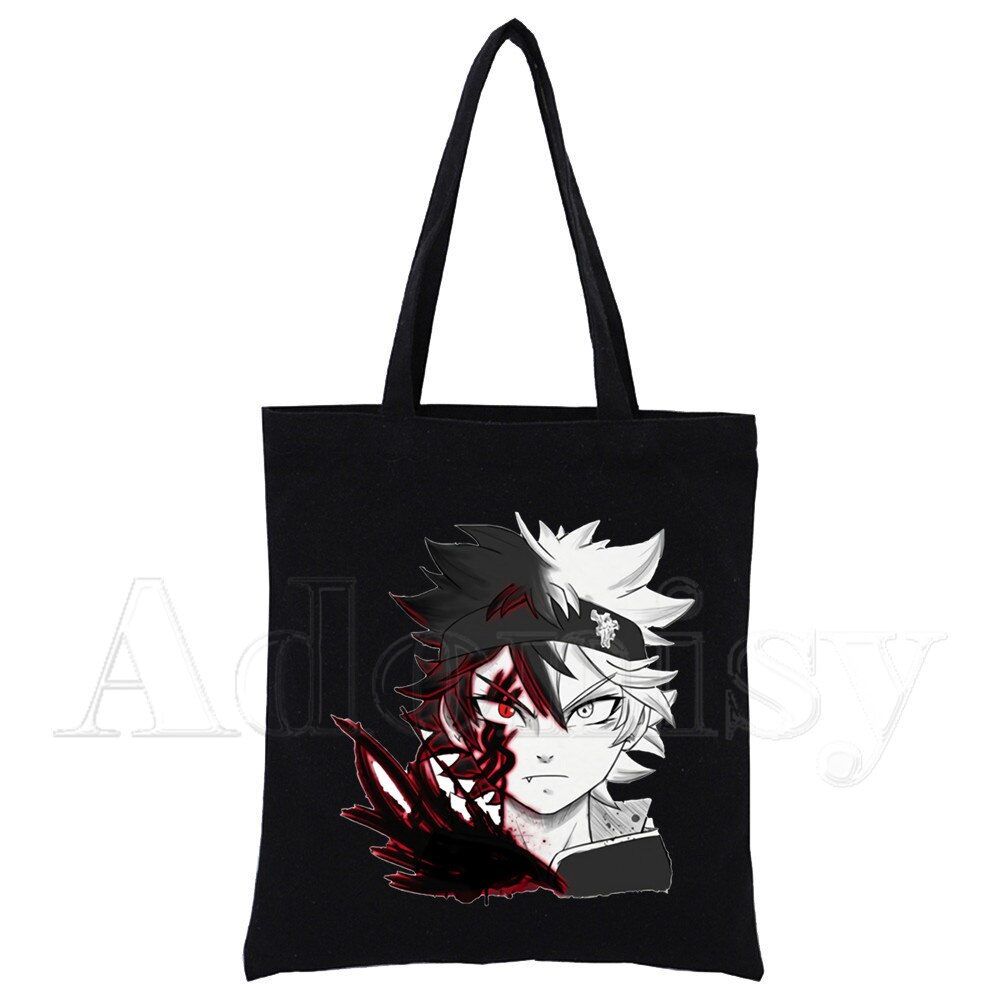 Zwarte Klaver Tote Tas Unisex Canvas Boodschappentassen Gedrukt Casual Schoudertas Opvouwbare Black: I