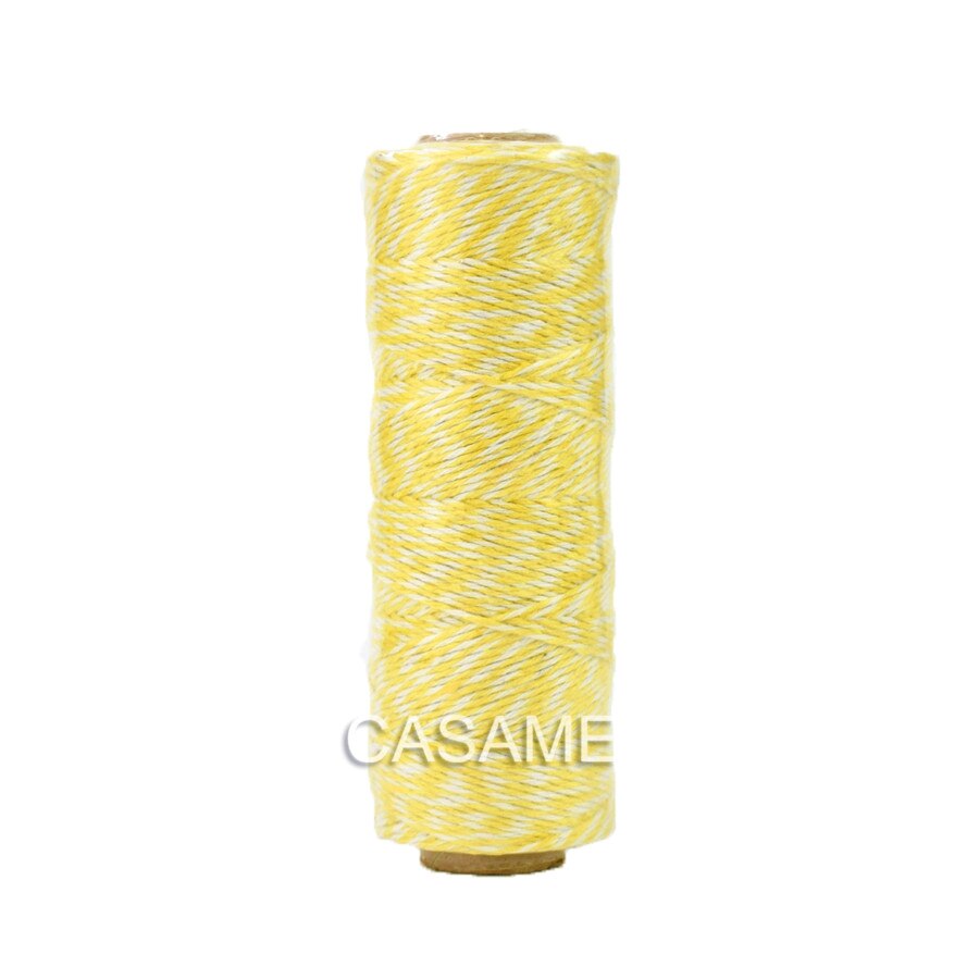 100% Natuurlijk Katoen Touw 4ply (100Yards) 1 Pcs Dunne Bakkers Touw Kleur Baker Touw Zilver Goud Rood Roze Katoen String Kleur: yellow