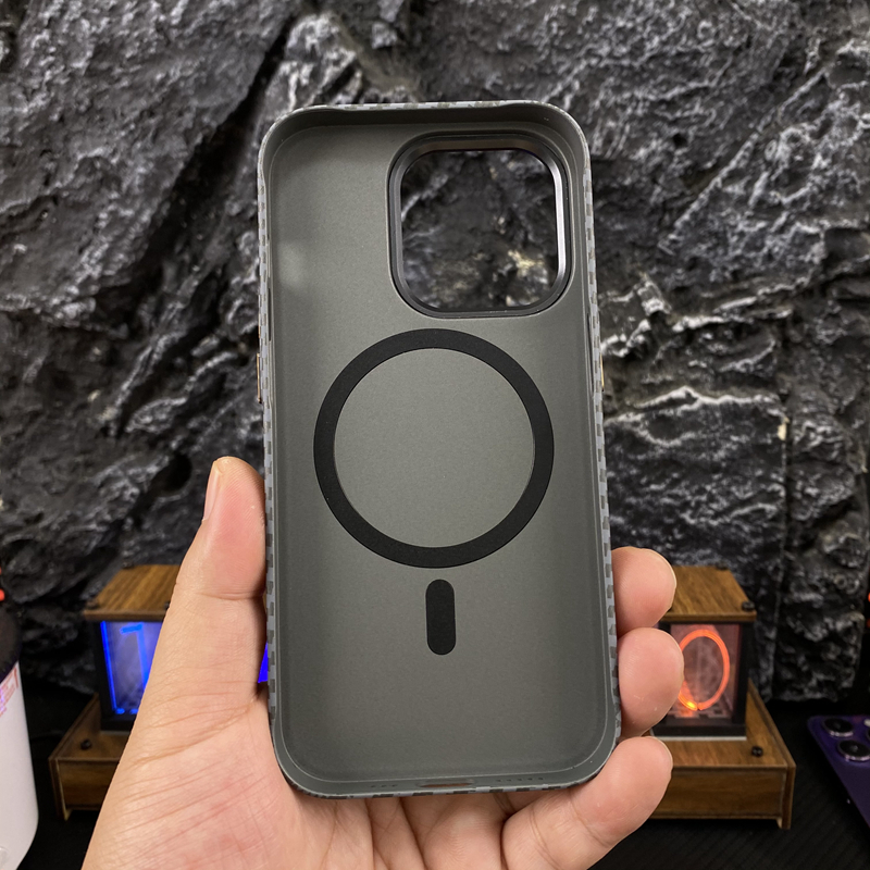 Capa para PC rígida, com fibra de carbono, capa para iPhone 15, 16 Pro Max, 14, 15pro, 13 elementos de alta tecnologia MagSafe Phone Case,