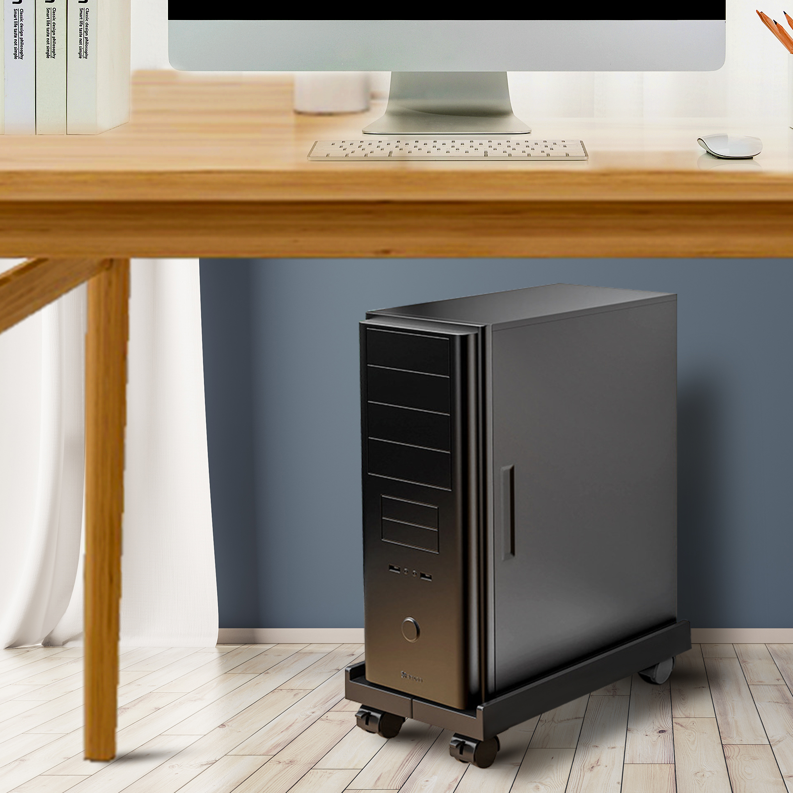 Mobile CPU Stand PC Tower Stand Portable Removable Bracket Gaming Desk Accessories Ventilated Computer Tower Stand Adjustable