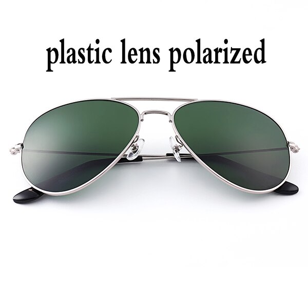 Boloban 3026 gepolariseerde zonnebril heren dames 60mm pilotenbril met glazen lenzen en spiegel oculos de sol  uv400: Zilver  g15 p