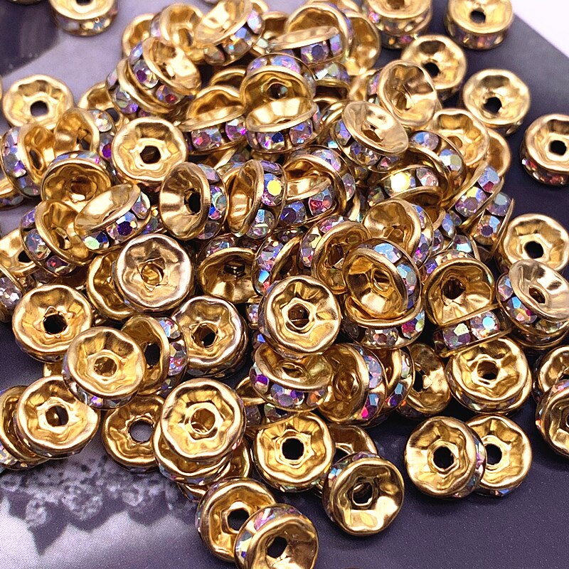 Nowy 50 sztuk 8mm czeskie Crystai Rhinestone szklane okrągłe koraliki dystansowe luzem koraliki do tworzenia biżuterii DIY bransoletka naszyjnik: 09