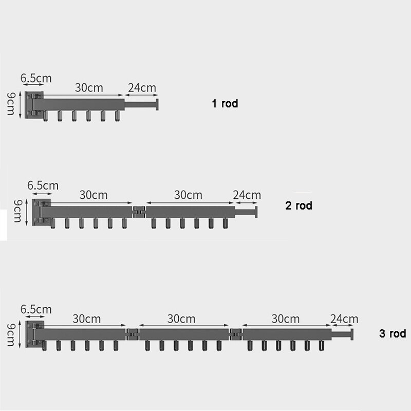 Retractable Folding Clothes Hanger Wall Mount Cloth Drying Rack Space Saving Aluminum Clothes Horse Home Laundry Clothesline