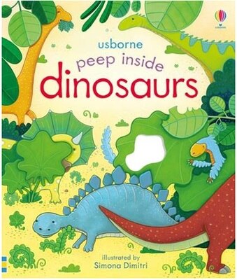 3D Engligsh Peep Books 14 pages Cardboard with Hollow include Animals Garden Dinosaur for Kids Bedtime Story Book 19.5*16.5cm: Dinosaur