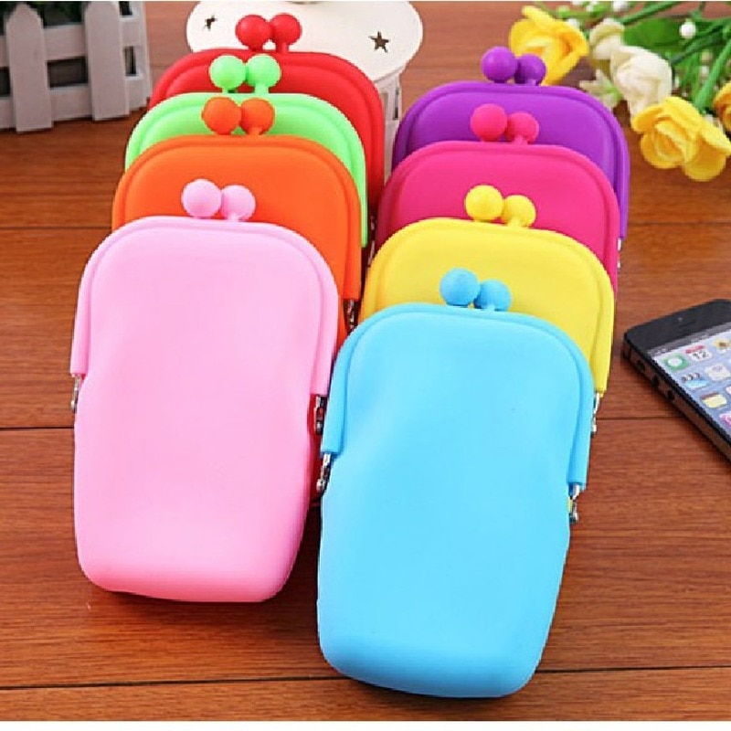 Silicone Makeup Coin Purse Solid Color Multifunctional Waterproof Silicone Mobile Phone Storage Bag Coin Purse