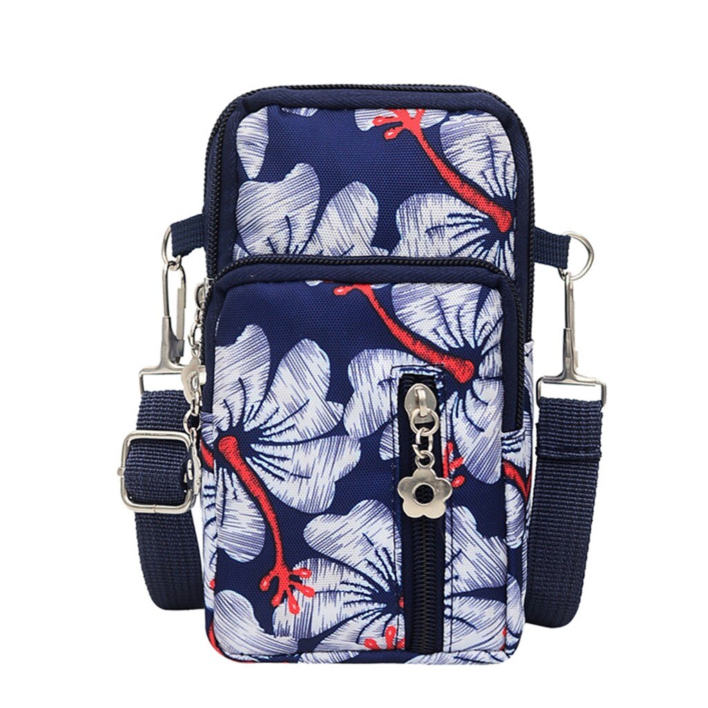 Women Crossbody Cell Phone Shoulder Bag Cellphone Bag Nylon Daily Use Card Holder Mini Summer Shoulder Bag Wallet Sac #T2P: D