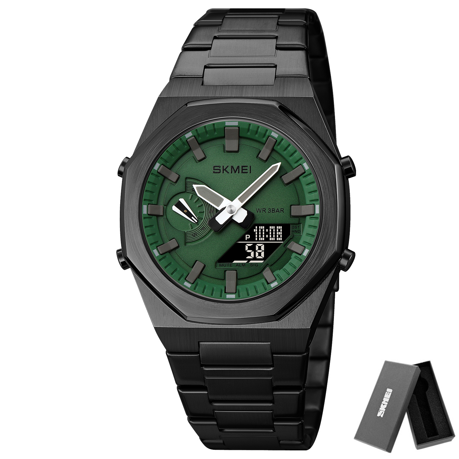 Skmei 1816 klokker uformell forretningsklokke kvartsklokke lys dato vanntett armbåndsur relogio maskulin herre sport: Himmelblå