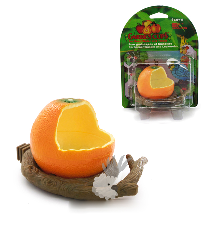 Forma original de fruta, copa de pájaro para alimentación, alimentador de aves de corral para jardín, alimentadores de mascotas, contenedor de comida, cuencos para beber, alimentador para pájaros