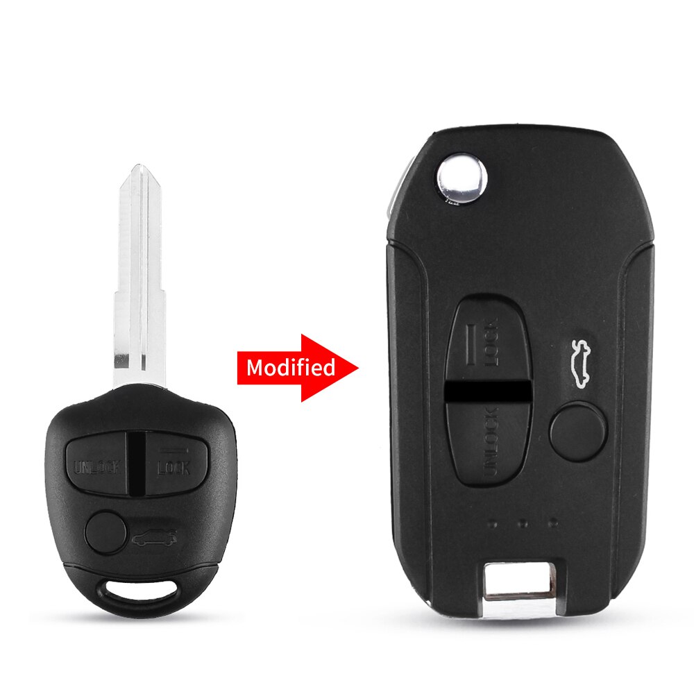 KEYYOU Modified Flip Remote Key Shell Case For Mitsubishi Pajero Sport 2 ASX GRANDIS Outlander LANCER-EX X Right/Left Blade: Model 3