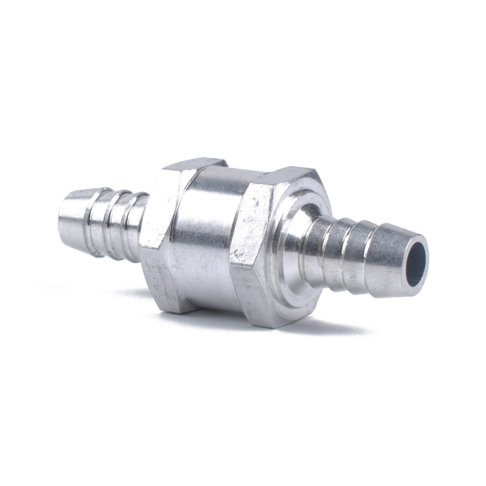 8MM Aluminum Alloy Reflux Valve Automobile Gasoline Diesel Fuel One-Way Check Valve Metal Check Valve Silver Cups