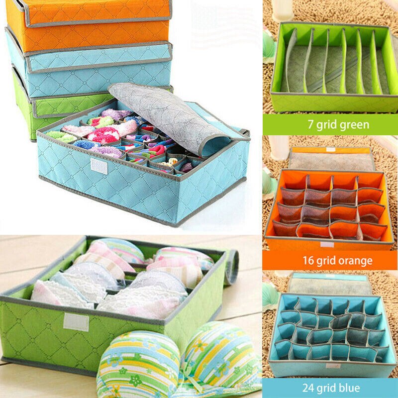 Casier pliable de rangement pour sous-vêtements 7/16/24 cases | Organiseur de stockage pliable pour sous-vêtements chaussettes