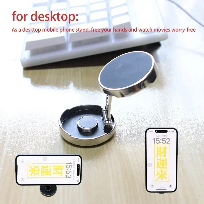 Rotating Car Phone Holder Foldable Stand Powerful Magnetic Metal Phone Holder Available in Multiple Scenarios Soporte