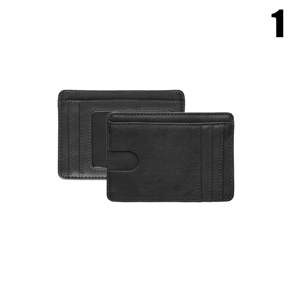 1PC PU cuir ID crédit porte-carte mince RFID blocage étui pour hommes femmes petit Mini carte sac cartes bancaires couverture: 1