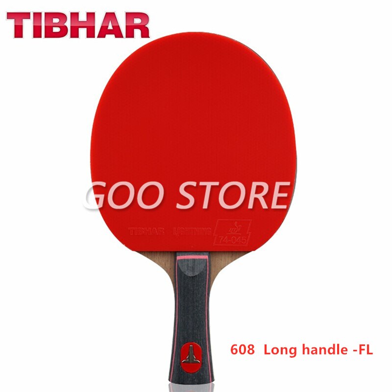 TIBHAR – raquette de Tennis de Table professionnelle, raquette de Ping-Pong avec sac, 608: 608 Long Hanlde FL