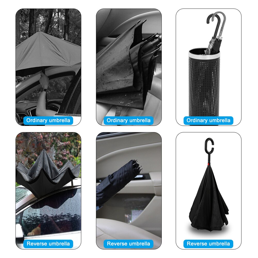 Parapluie inversé en forme de poignée en C pour Citroen Berlingo C2 C3 C4 C5 C6 C4L C8 c-crosser Jumpy Nemo Picasso Xsara accessoires Auto