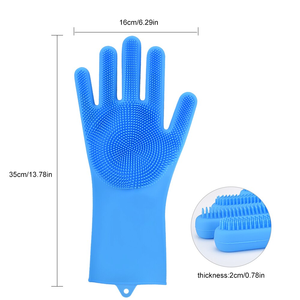 Guantes de silicona para lavar platos, 2 uds., guantes para fregar platos de limpieza, limpieza de cocina, grado alimenticio