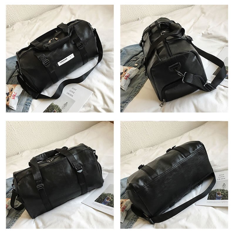 Faltbare, wasserdichte reisetasche für damen und herren aus pu-leder mit großem fassungsvermögen, inklusive separatem schuhfach.