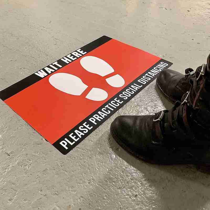 1pc stickers voor sociaal geïsoleerde vloeren, veiligheidsmarkering voor openbare ruimtes voor winkels/ziekenhuizen/fabrieken/banken/apotheken,  f5 x 5