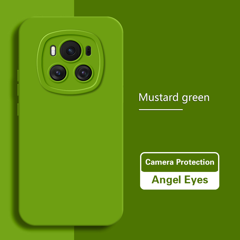 Phone Case for Honor Magic6 Magic 6 Pro 6Pro Ultimate 5G Solid Luxury Soft Liquid Silicone Lens Protection Angel Eyes Back Cover: PP / Khaki