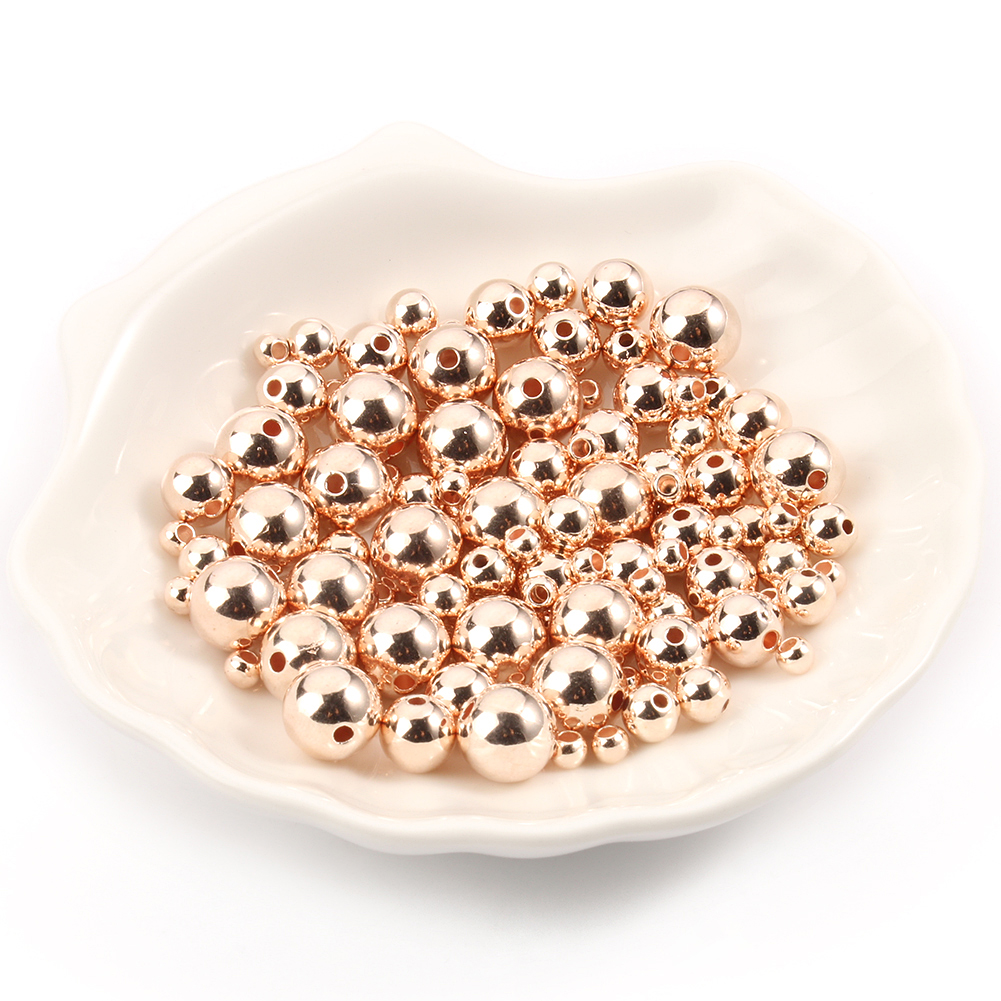 3/4/6/8/10/12mm Ronde Spacer Kralen CCB Goud Zilver Kleur Gladde losse Bal Kralen voor Armband DIY Sieraden Maken Accessoires: Blauw / 7MM