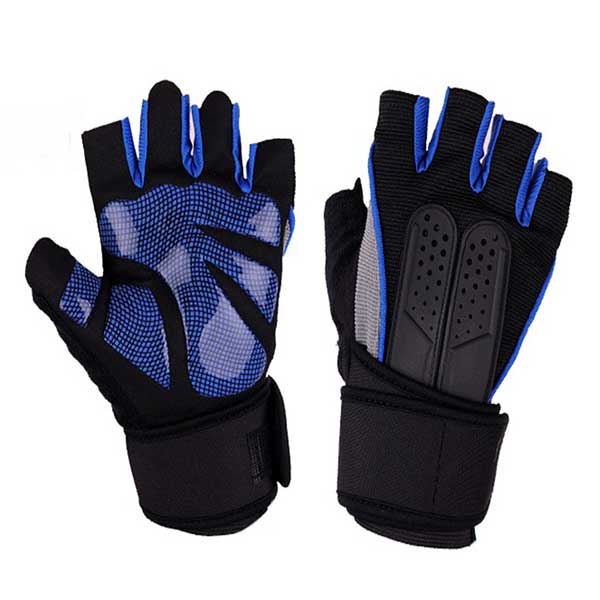 Gants de sport antidérapants en silice pour hommes et femmes, de , respirants, demi-doigt: Blue / XL