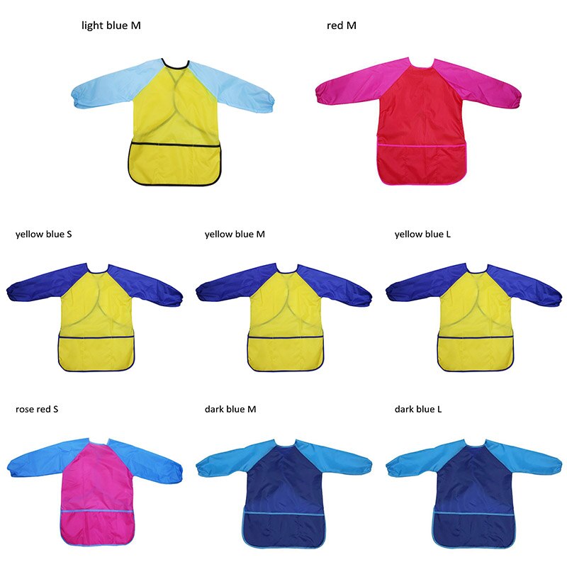Unisex Waterproof Art Aprons Smock Nylon Long Sleeve Kids Painting Shirt Paint Apron Girl Boy School Painting Accessory